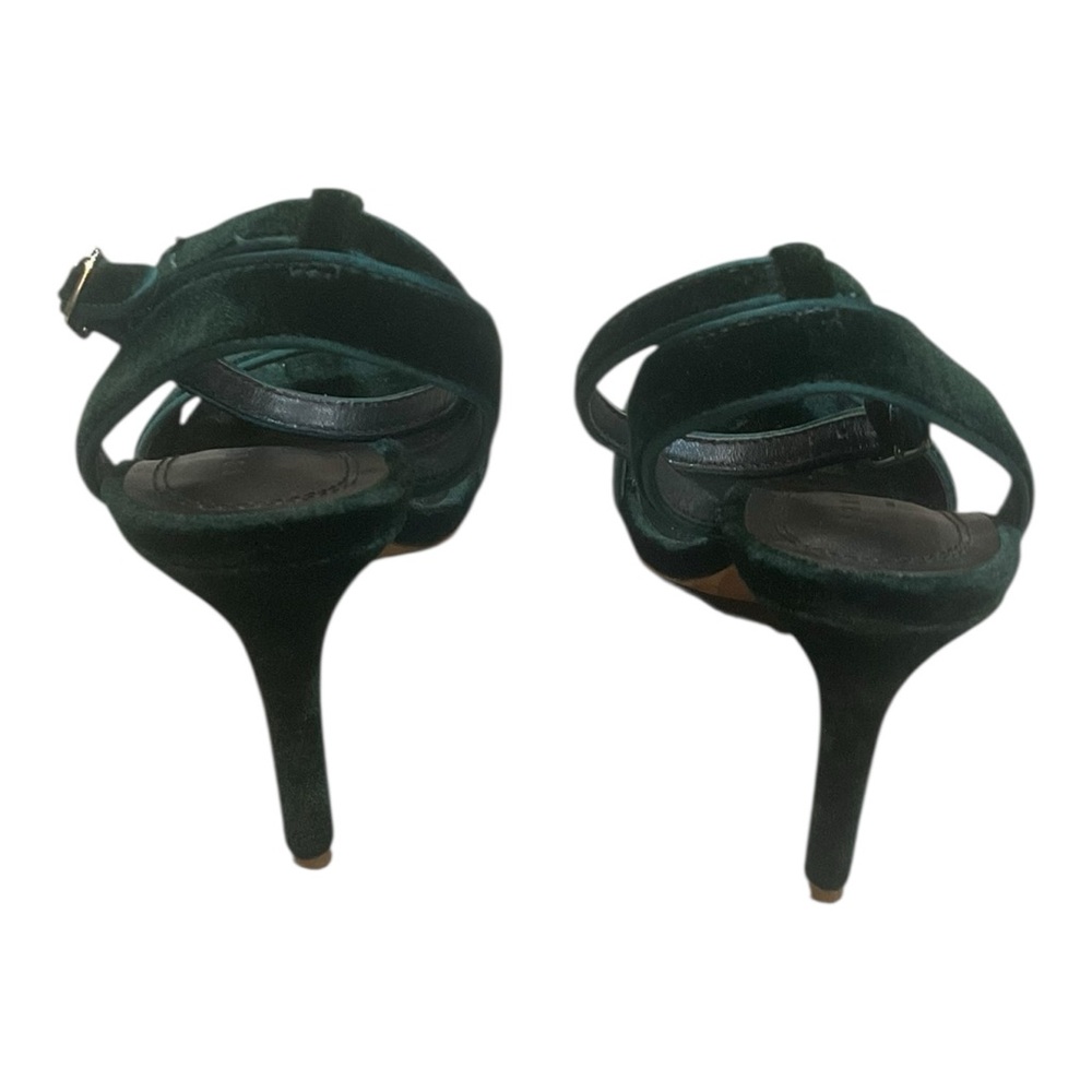 Sandro Dark Green Velvet Heels - Picture 6 of 15